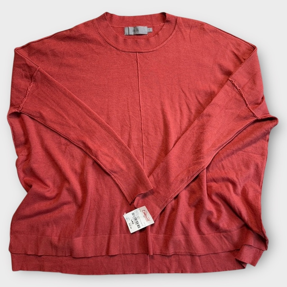 JOLIE NEW BOHO HIPPIE BOHEMIAN CASUAL OVERSIZED SWEATER LARGE RED ORANGE - Picture 1 of 8